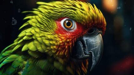 Macaw, red green and yellow parrot