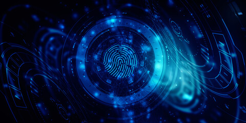 Fingerprint Scanning Technology Concept 2d Illustration