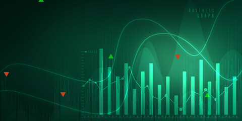 2d rendering Stock market online business concept. business Graph 
