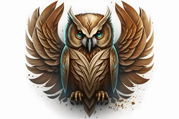 Foto op Plexiglas owl logo design © Wemerson