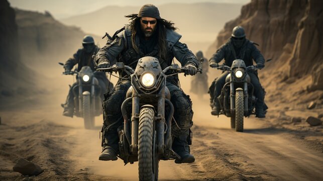 biker gang in the desert