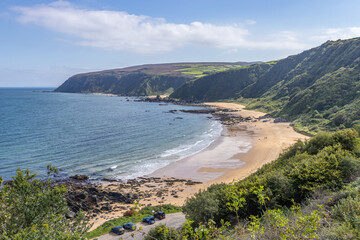 Mossy Glen, Ireland - September 1 2023 "Wild Atlantic Way scenic road, Kinnagoe Bay"