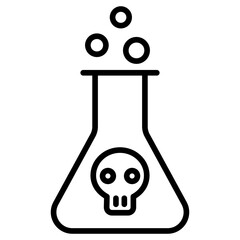 Outline Flask skull icon