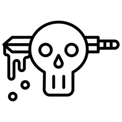 Outline Skull Head Knife icon