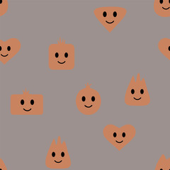 Fototapeta premium Colorful seamless happy emoji pattern in vintage style