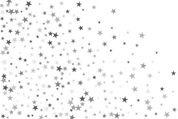 Naklejka na ściany i meble Star confetti. Silver casual confetti background. Bright design pattern.
