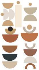 Abstract minimal boho elements. Mid century vector set for your. Aesthetic contemporary geometric shapes in earth ceramic tone. Design for your wall art, design, decoration, wallpaper	