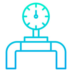 Outline gradient water Pipeline icon