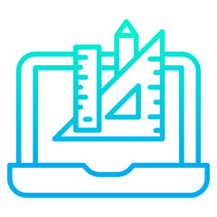 Outline gradient Laptop   Tools icon