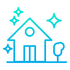 Outline gradient Individual House icon