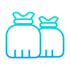 Outline gradient Trash Bags icon
