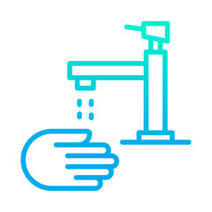 Outline gradient Wash Hand icon