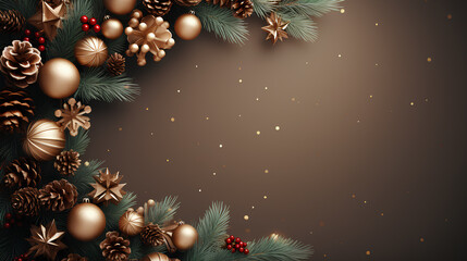 Obraz na płótnie Canvas christmas card with christmas tree and balls. 