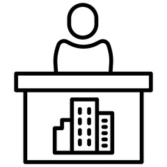 Outline Hotel Reception icon