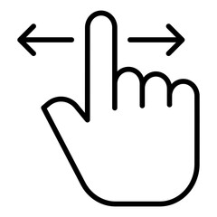 Outline Swipe hand gesture icon