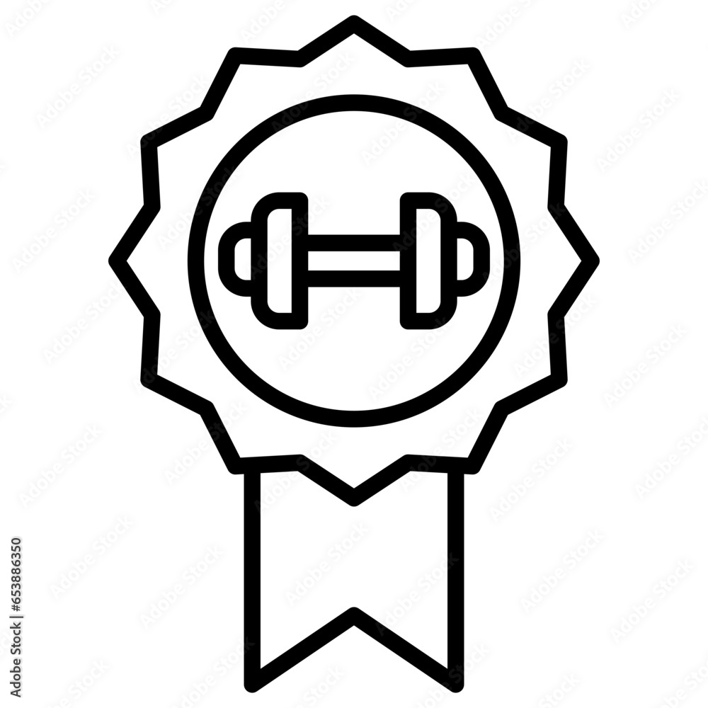 Sticker Outline Gym Badge icon