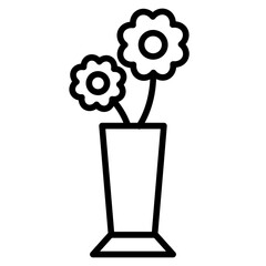 Outline Flower vase icon