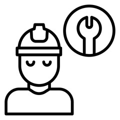 Outline Woman worker Tools icon