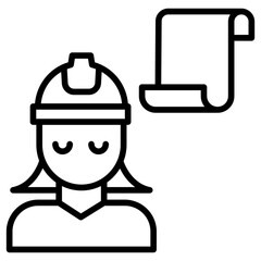 Outline Woman Plan icon