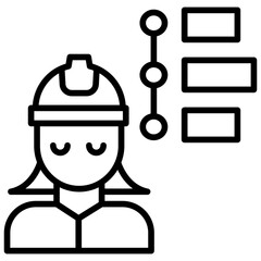 Outline Woman Timeline icon
