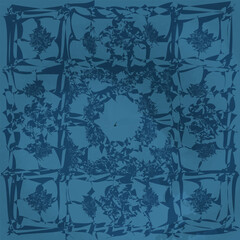 navy blue white soft abstract colorful Hijab Square Scarf Design with ornaments and geometric shapes classic and modern Pattern silk neck scarf duvet cover carpet rug design texture vector