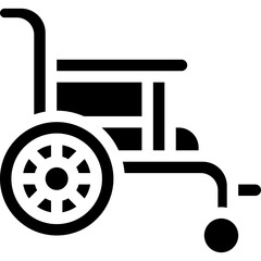 Wheelchair simple black line icon