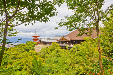 pagoda and temple in kyoto in japan
