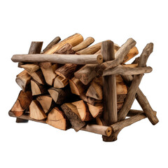 Firewood Log Grate isolated on transparent background