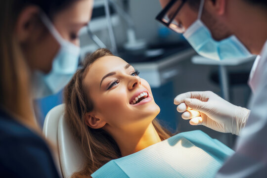 A dentist and their patient during a regular dental check-up for maintaining oral health.