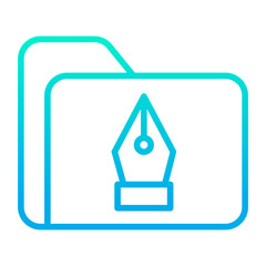 Outline gradient Pen Folder icon