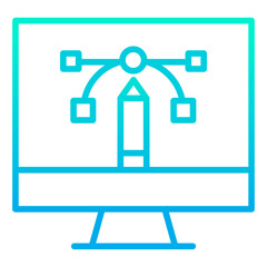 Outline gradient Monitor Pen tool icon