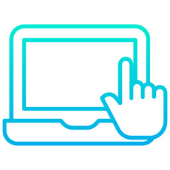 Outline gradient Laptop Touch hand gestures icon