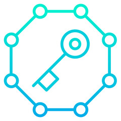 Outline gradient Key icon