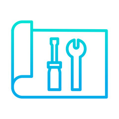 Outline gradient Architect service tool icon