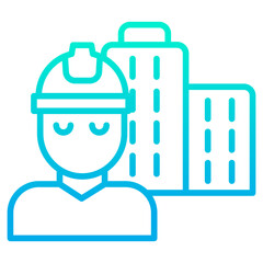 Outline gradient Construction Engineer icon