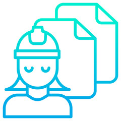 Outline gradient Woman Engineering File icon