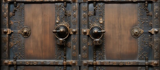 Bronze door in Milan cathedral Italy in close up