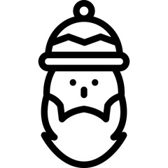 Santa claus simple black line icon