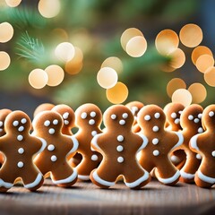 Christmas snacks Christmas sweets Gingerbread Cookies man bokeh background