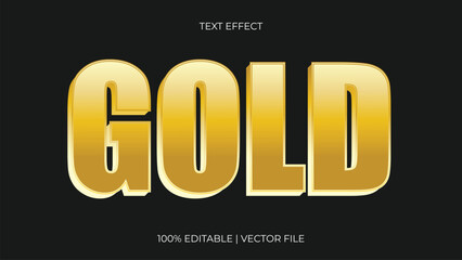 Editable text effect gold 3d template style premium vector black background