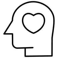 Outline Human mind Love icon
