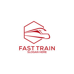 modern high speed train logo design template