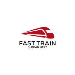 modern high speed train logo design template