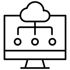 Outline Computer Cloud icon