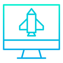 Outline gradient Computer launch icon