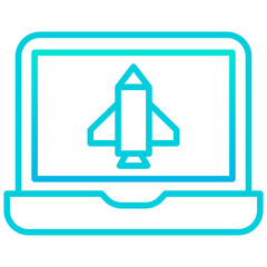 Outline gradient Laptop launch icon