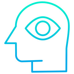 Outline gradient Human mind View icon
