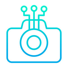 Outline gradient Camera panorama icon