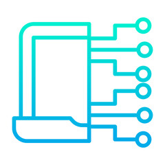 Obraz premium Outline gradient Laptop Ai icon