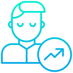 Outline gradient Man Success icon